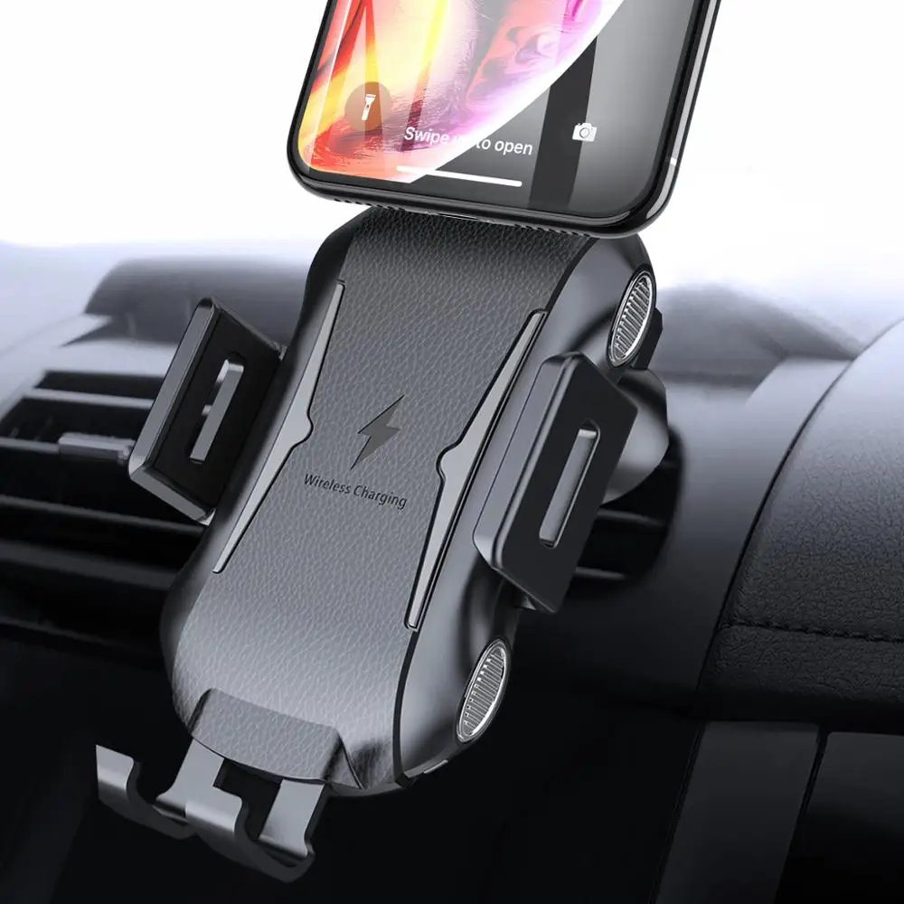 

FLOVEME Free Shipping Intelligent touch sensing LED wireless car phone charger for smartphones with holder