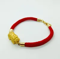 

JSF002 Gold Plated Wealth Pixiu Weave Red Rope Bracelet Transfer Lucky Mascot Women's Jewelry