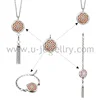 Fashion jewelry set stainless steel perfume diffuse essential oil locket bracelet pendant necklace