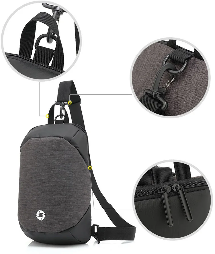 Multi-functional Waterproof Leisure Anti-thief Crossbody Sling Sports Shoulder Chest Satchel Bag for Teenager