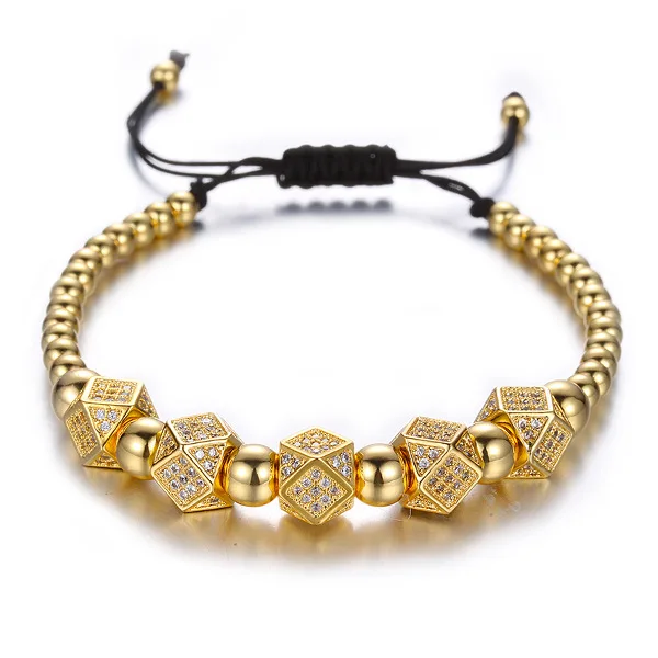 

Anil Arjanda Braided Macrame Bead Bracelet Adjustable Micro Pave CZ Beads Macrame Rope Bracelet, Silver;gold;black;rose gold