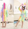 Boys/Girls' Plush Soft Hooded Unicorn Bathrobe Kids Unicorn Robe
