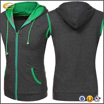 sleeveless hoodie with zipper pockets