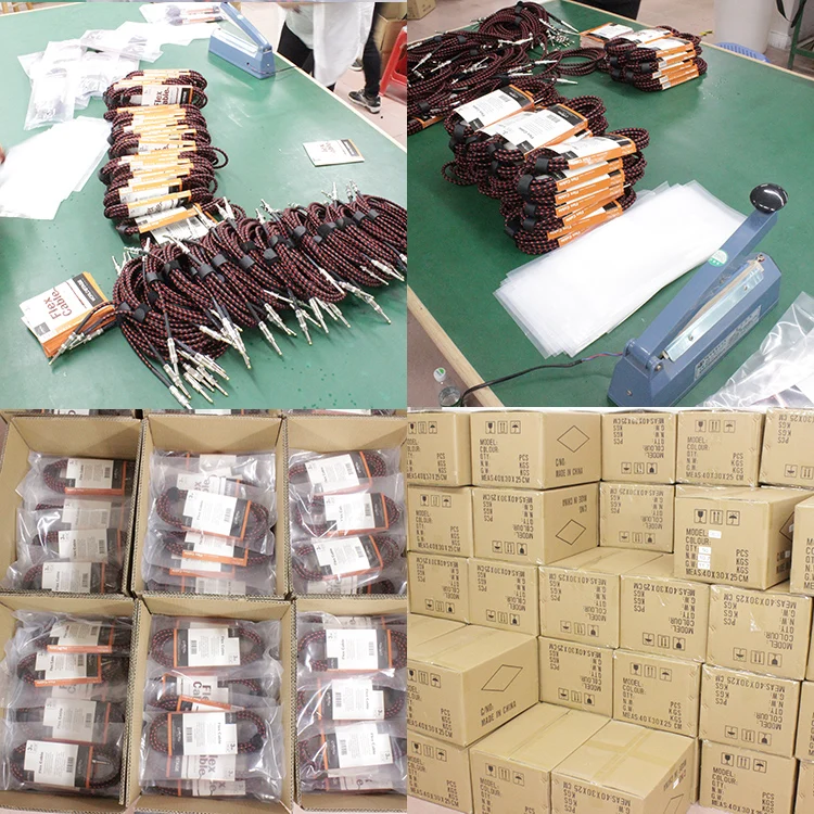 3m 6m 10m Right Angle To Straight 6.35mm Electric Instrument Guitar