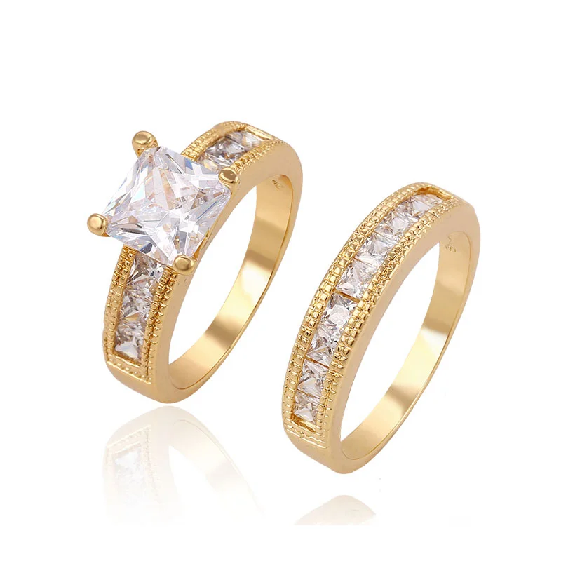 

13507 China factory top design 18k gold color synthetic diamond ring