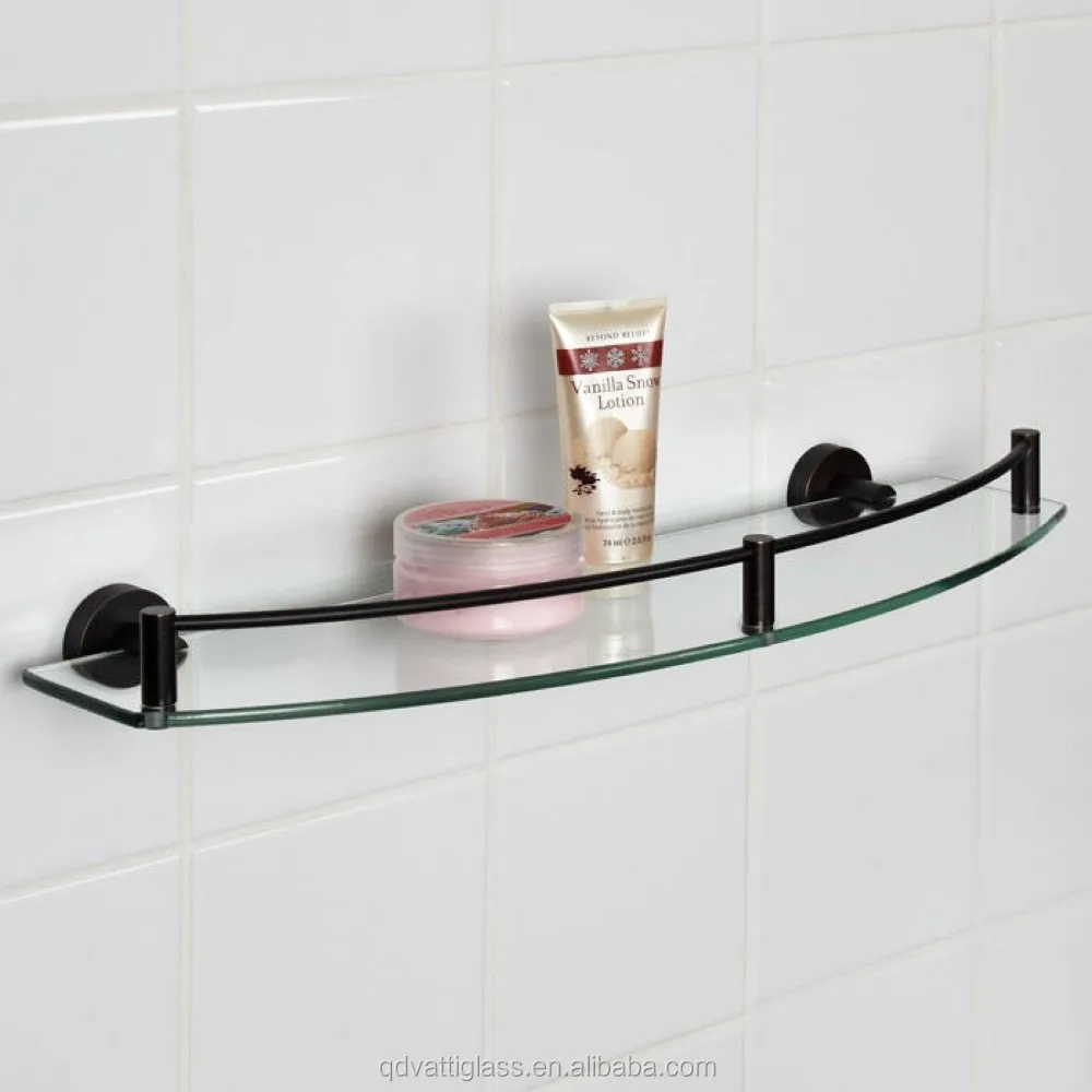 6mm Wall Mounted Toughened Glass Corner Shelf Bathroom SOAP DISH RACK Holder NEW 