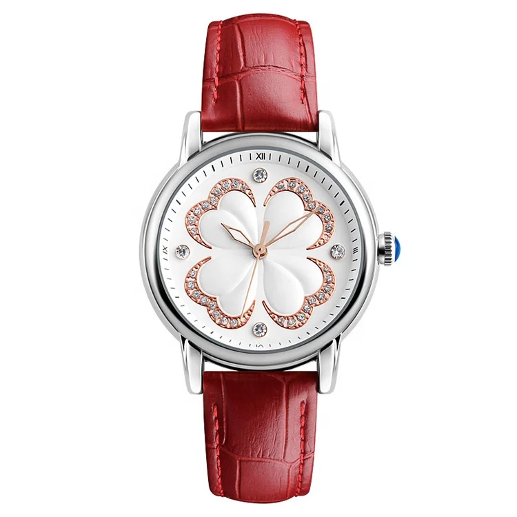 

2017 Brand skmei 9159 Watches Casual Quartz reloj Leather wristwatch women clock reloj, Red,green,black,white
