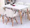 Simple Design Wooden Dining Room Set White MDF Top Dining Table Set 6 chairs