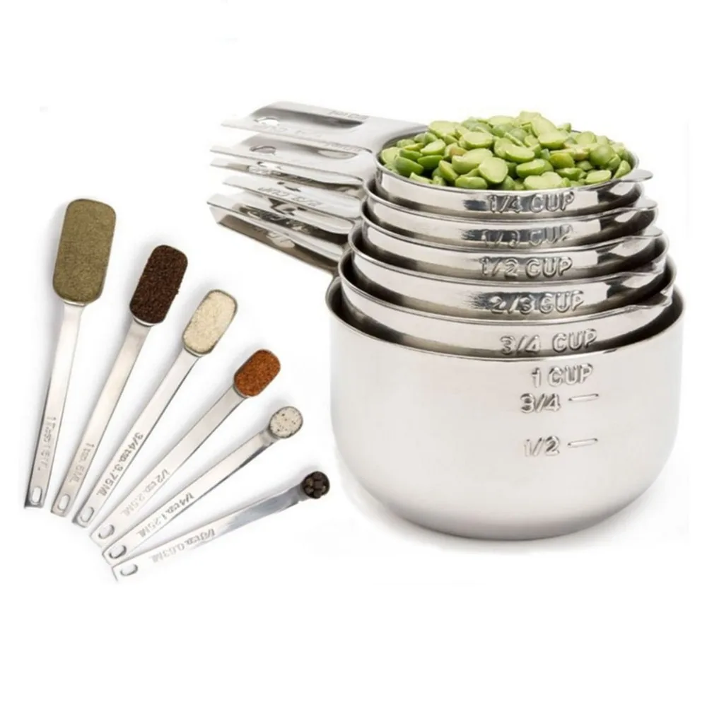 

All in one 12pc kitchen measuring cups and spoons set, Natural