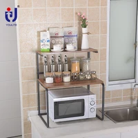 

Home Furniture Wood Material 2 Layers Kitchen Spice Rack Bottle Storage Rack