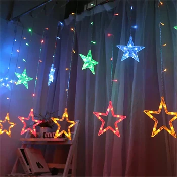 220v Hanging Star Curtain Christmas Fairy Lights For Bedroom Buy Commercial Led Curtain Lights Crystal Light Curtain Curtain Fairy Lights Canada