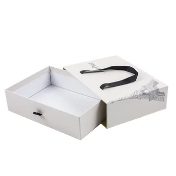 Wholesale White Cardboard Packaging Drawer Boxes With Handle