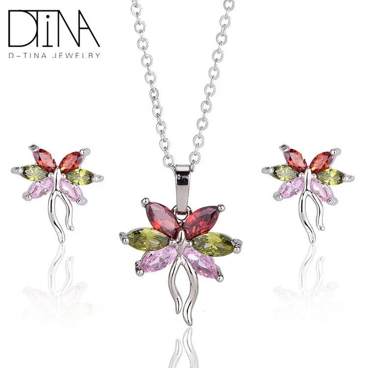 

DTINA Ballet Angel Creative Pltinum Plated Jewelry Set Earrings Pendant Set, Silver color