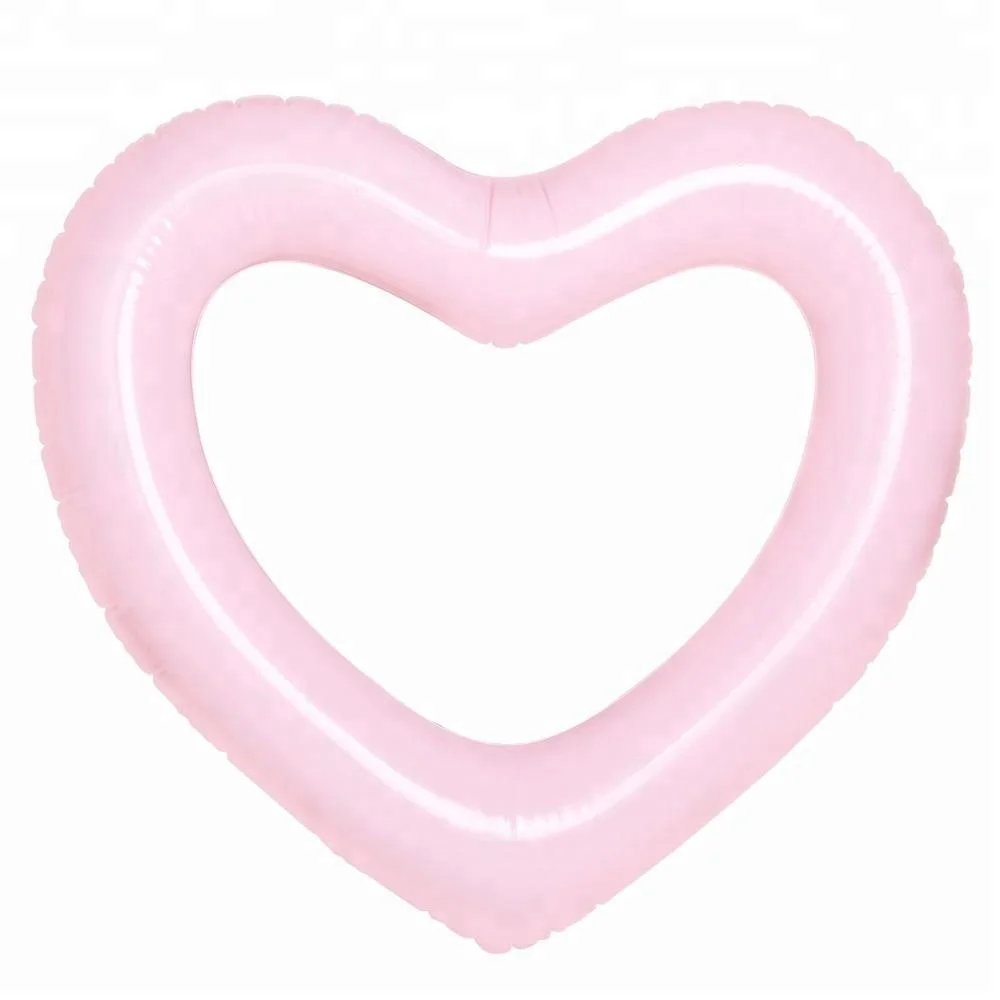 

Fashion Design Pink Heart Shape Inflatable Swimming Float Ring Swimming Ring Adult Pool Float, As the picture show;or customized