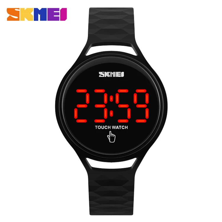 

SKMEI 1230 Women Touch Screen LED Display PU Strap Fashion Casual Watch Men Digital Wristwatches 30m Waterproof