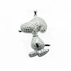 925 silver jewelry micro paved AAA grade cz setting fashion dog shaped necklace pendant