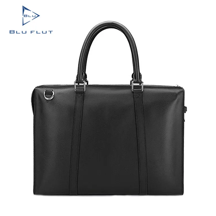 

100% Genuine Leather Executive Soft Sided Blue Leather Briefcase Men