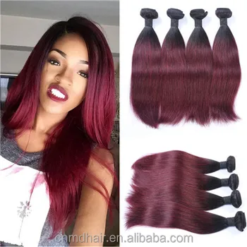 8a Ombre Brazilian Hair Straight 3 Bundles 1b 99j Burgundy