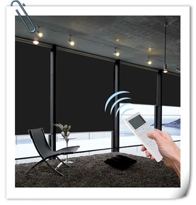 Image of Indoor window blinds electric remote control automatic 100%blackout motorised Roller Blinds for home