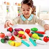 custom Simulation kitchen toys Cutting Fruit Vegetable set cutting fruit wooden toy