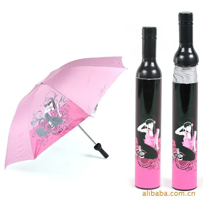 

China umbrella supplier,Hot Sell Promotion Wine Bottle Shape Umbrella