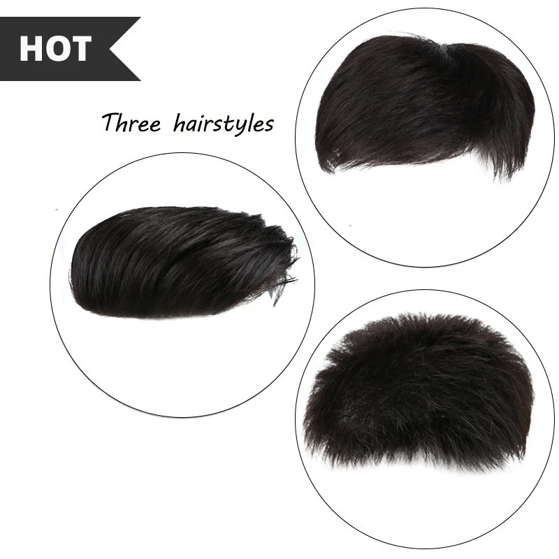 

Natural Black Human hair full lace wigs Multiple Styles Toupee human hair for Men Top Hair Closures Lace Inner Cap with Fixed Cl