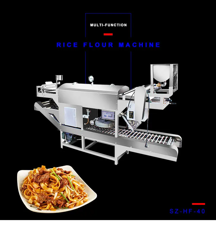 Electric Chinese Flat Rice Noodles Making Machine Commercial Fresh Rice Noodle Machine Hor Fun