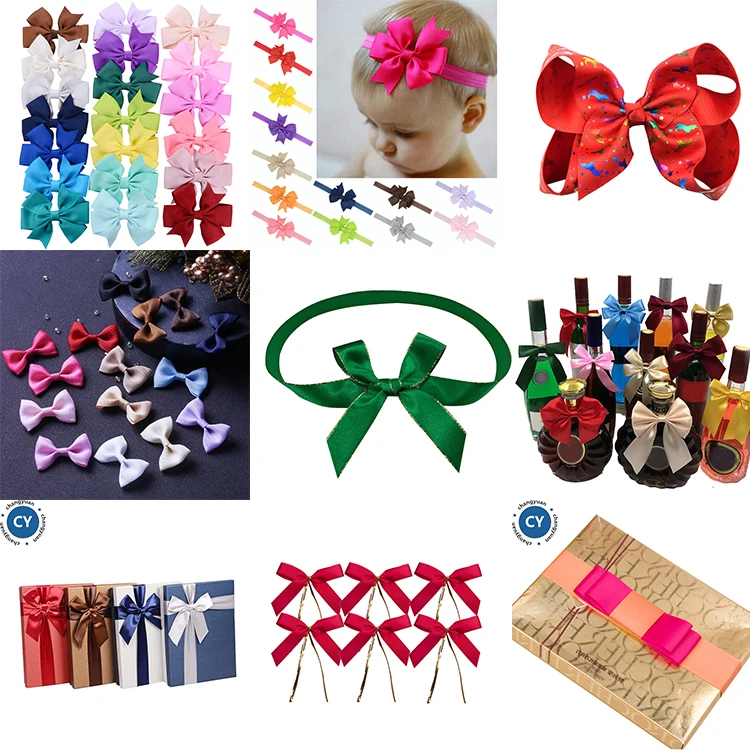 Grosgrain Ribbon Forked Tail Bow With Elastic Band,Wholesale Solid