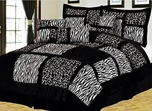 Buy Kinglinen 7 Piece Micro Suede Safari Patchwork Comforter Set