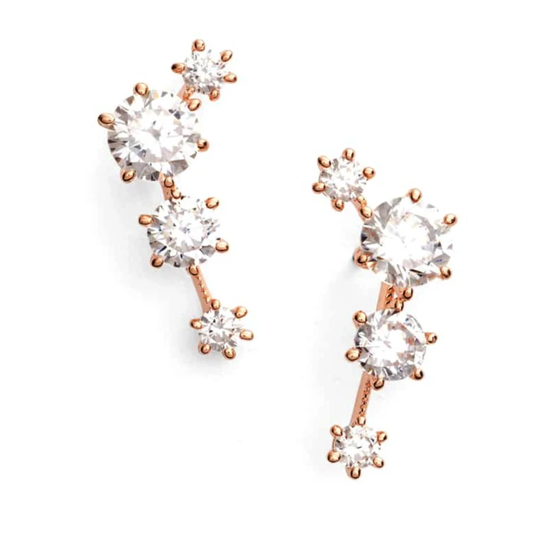 

Fashion Wholesale jewelry Crystal Edwardian Ear Crawlers stud Earrings Earring Wire For Women, Customized