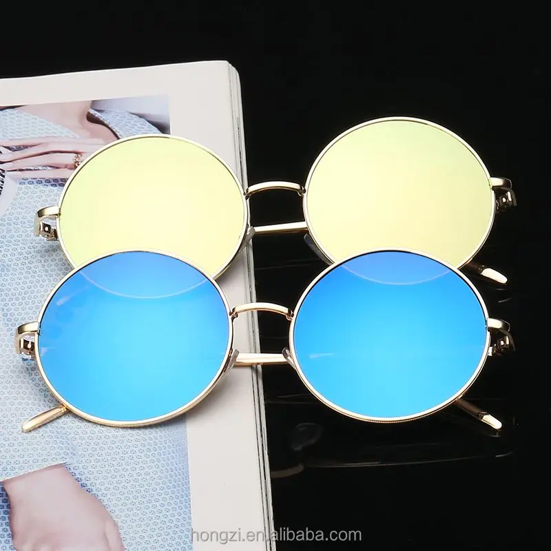 

2021 Hot Vintage Round lens Sunglasses Men women Gafas Oculos Retro Coating Sunglasses Metal Frame Sunglasses