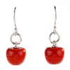 Personality Fashion Red Apple S925 Silver Pearl Earrings