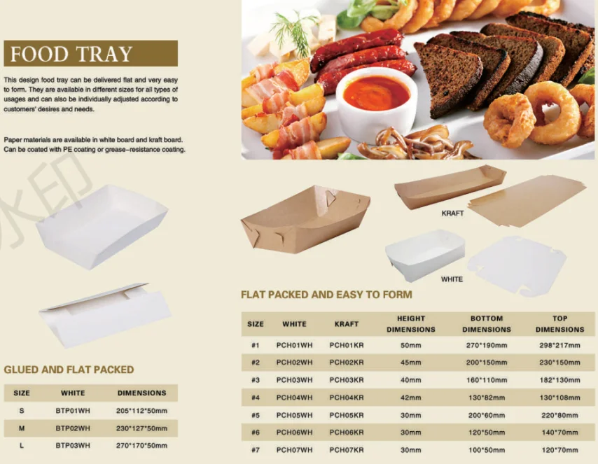 Multiple Sizes Available Eco Kraft Paperboard Food Tray Buy Decor Paper Food Tray,Custom Print