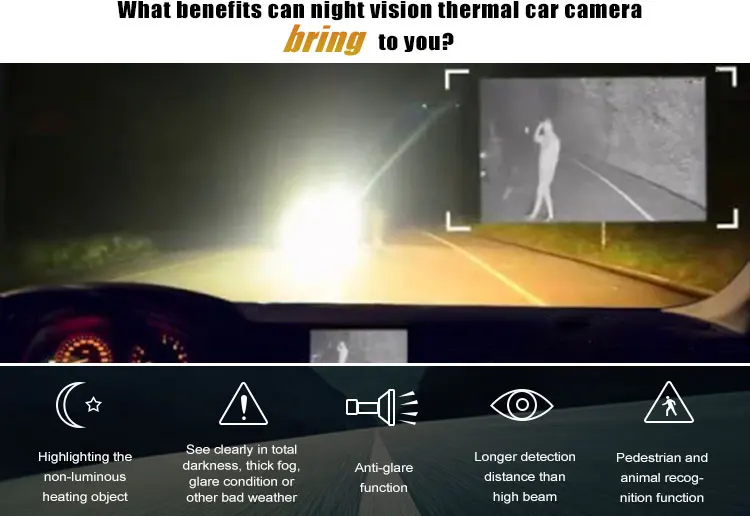 Anti fog mini front night vision infrared thermal car hidden camera
