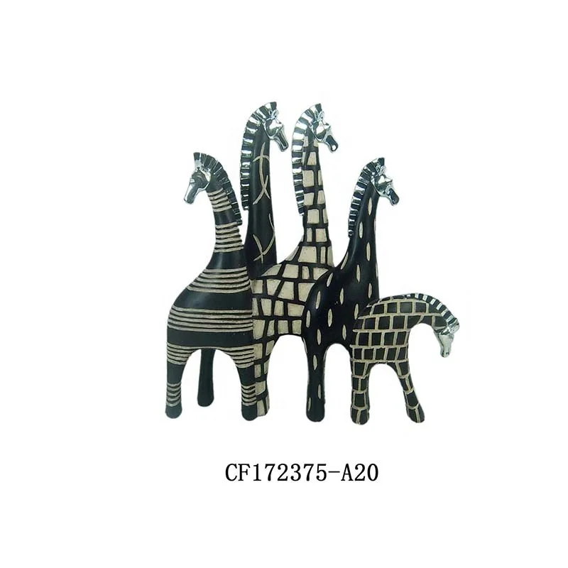 Resin desktop decoration painting finish giraffe statue home decor manufacture