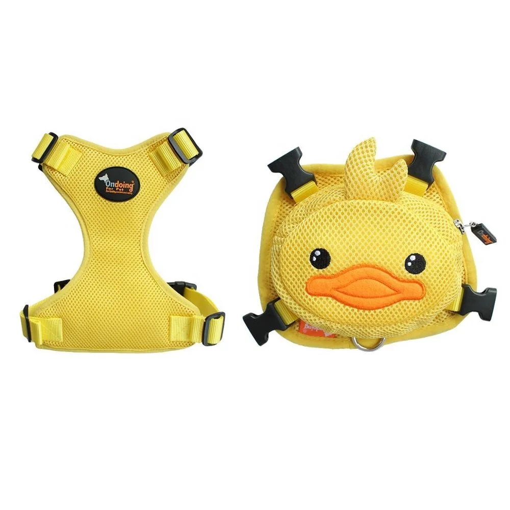 

Custom adorable pet dog backpack harness adjustable for dog walking training outside, Yellow/green