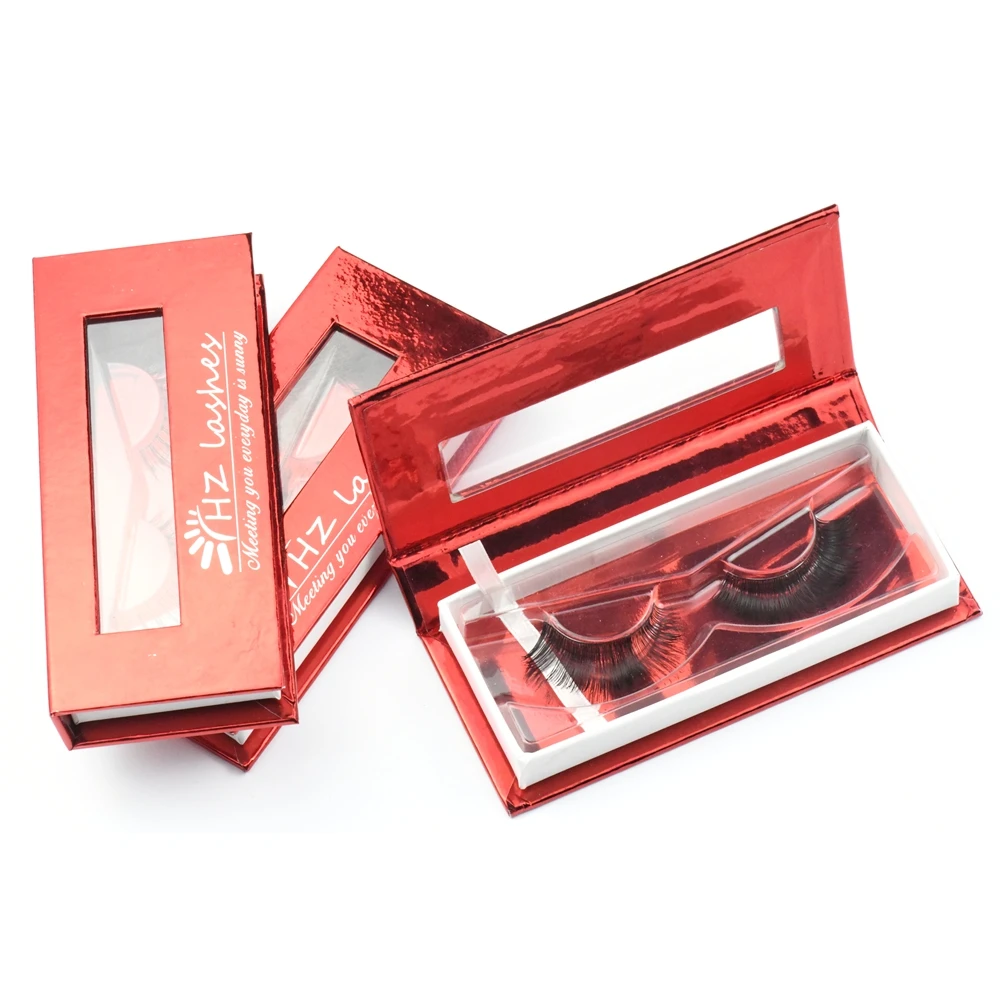 

Faux mink eyelash and silk lashes with custom eyelash box, N/a
