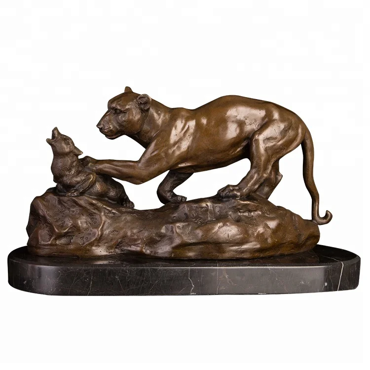 

DW-075 Bronze Animal Pather Hunting Art Decor Wild Black Leopard Statue Sculpture Pather Figurines For Home Decoration