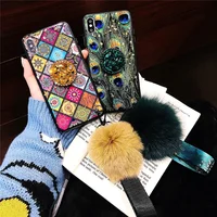 

New arrival Women Girl Soft TPU Case Epoxy mobile phone case smart fur phone back cover case for iphone 6s x xr xs max