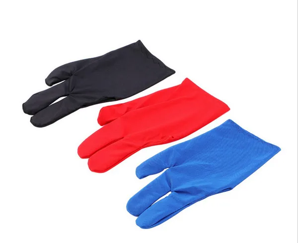 

High Quality Durable Nylon 3 Fingers Glove for Billiard Pool Snooker Cue Shooter DHL free shipping, Multi color