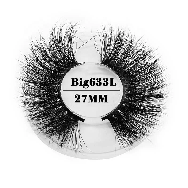 

Big 633L-27 Private Label Fluffy Mink Lashes 27mm Eyelashes 3d Mink Eyelashes, Natural black