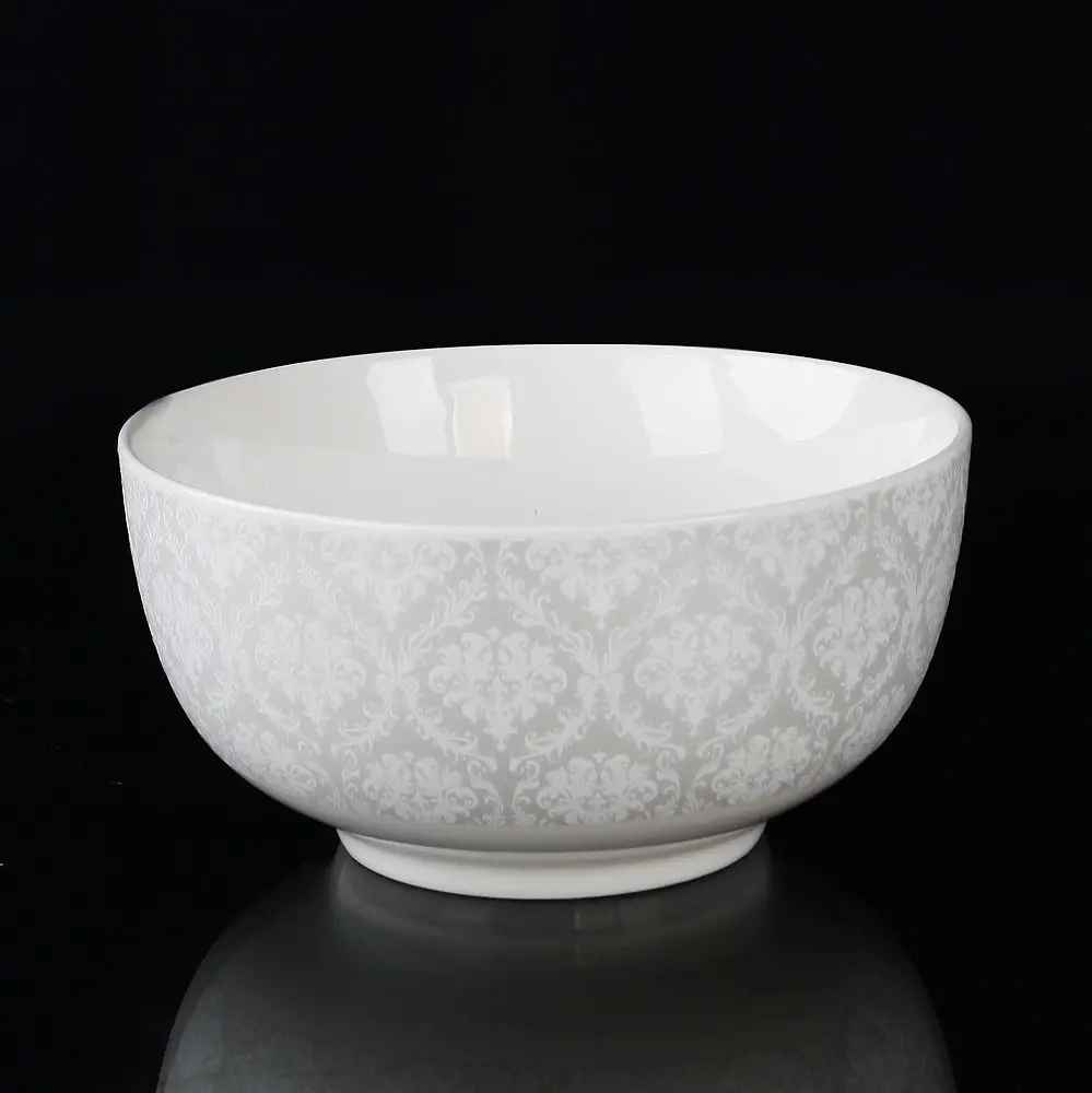 流行设计圆形渐变黄色陶瓷汤碗