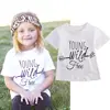 GC024A Hotsale fashion cute baby girl short sleeve T-shirt children garment