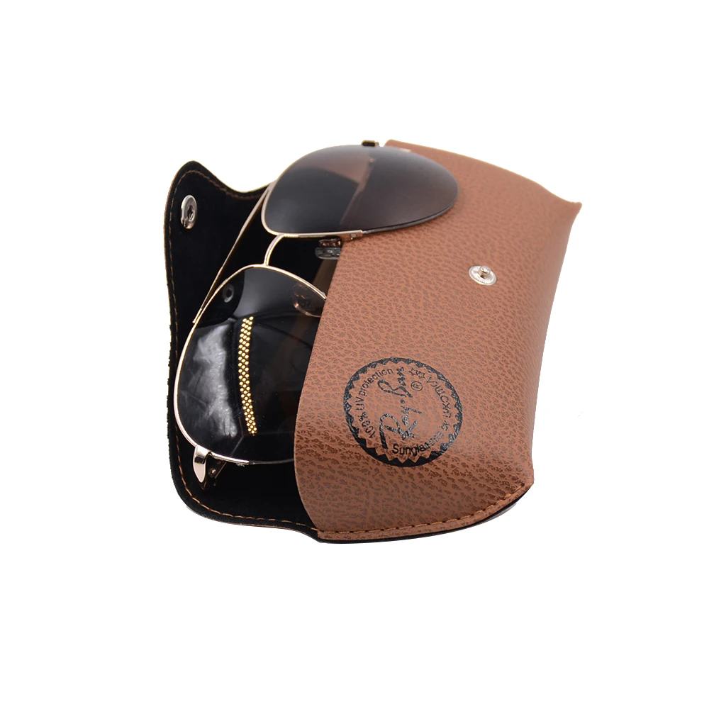 

Personalized leather surface sunglasses case with custom logo