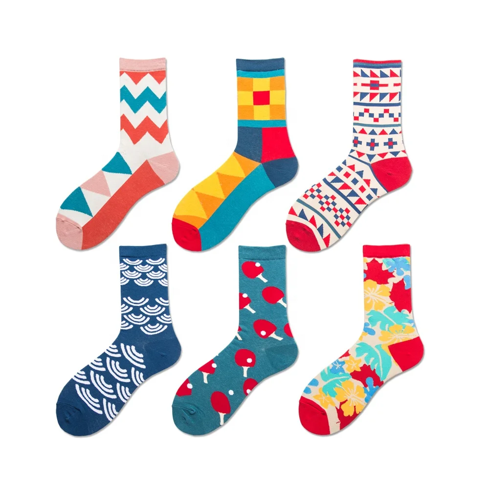 

Good quality men funny colorful unisex women cotton happy socks, Multi color