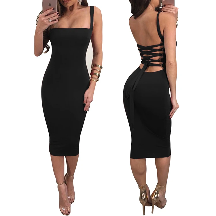 

Lover-Beauty New Design Wholesale Cloths Women Bodycon Dress, Black