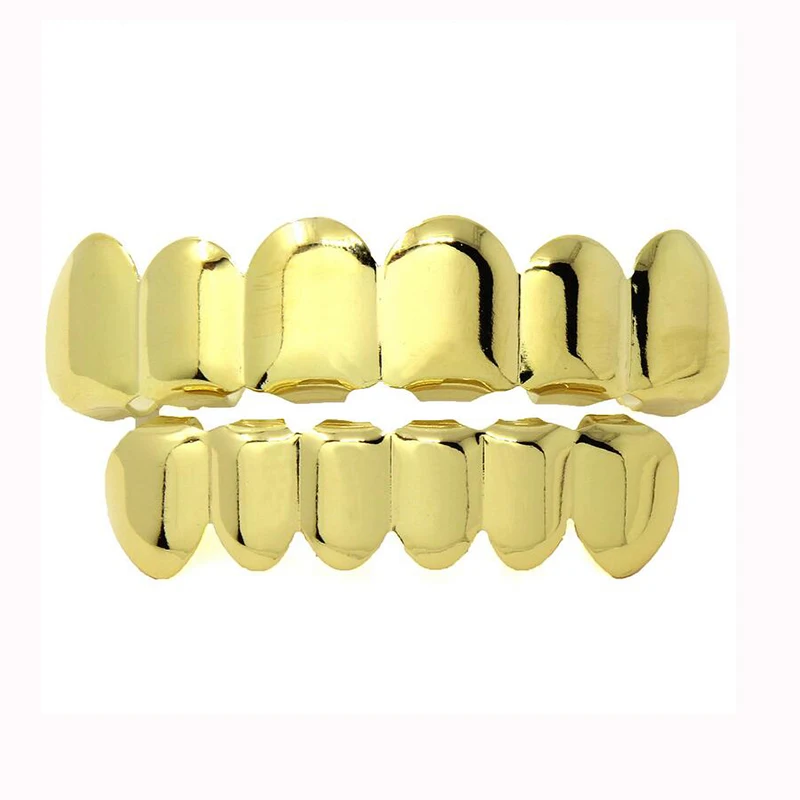 

Blues Hip Hop bling real gold color Teeth Grillz Cap Top & Bottom Grills Set body jewelry TG021-G8, Silver, gold, hematite, rose gold and so on.