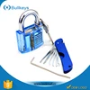 Bullkeys 1 Blue transparent lock + 1 blue folding lock pick set locksmith tools best friend birthday gift BK-07