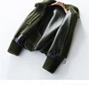 EACHOO Army Green Merino Sheep Fur latest design women winter super warm shearling leather jacket
