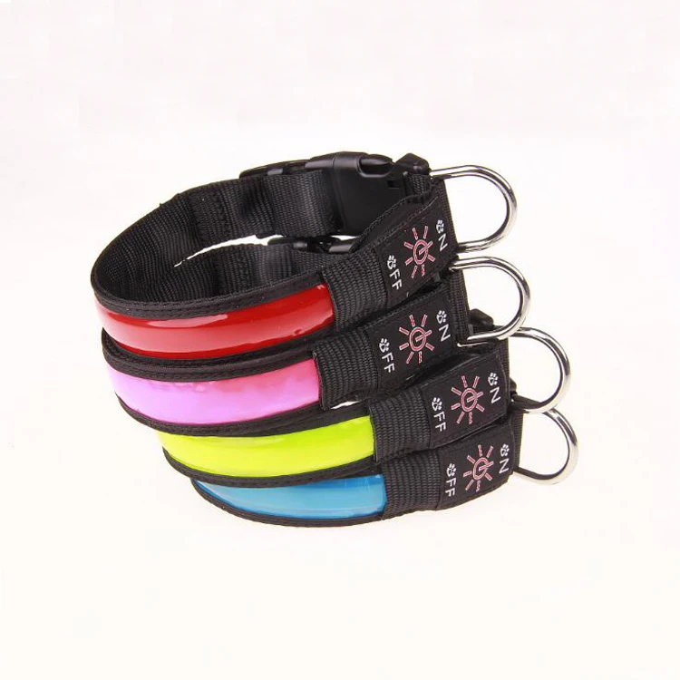 

USB reflective leather LED lattice light LED Dog Collar rechargeable